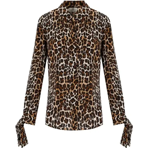 Animal Print Georgette Hemd - Elisabetta Franchi - Modalova