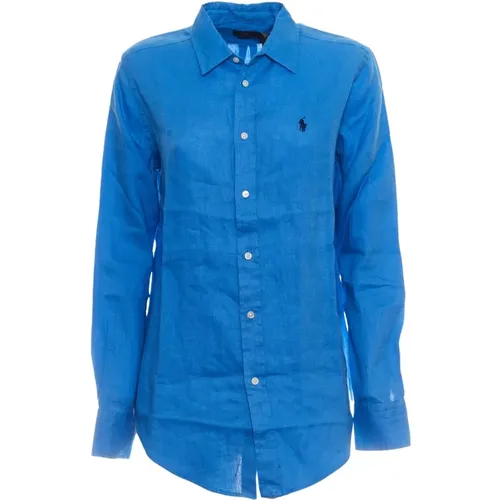 Shirts,Blaues Leinenhemd mit Pony-Stickerei - Ralph Lauren - Modalova