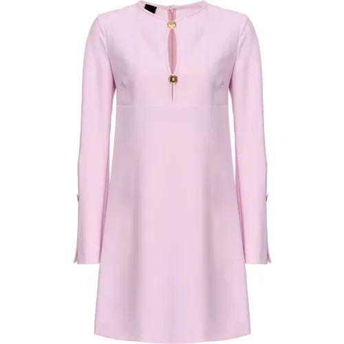 Stretch Crepe Dress with Metal Button , female, Sizes: XS, M, 2XS - pinko - Modalova