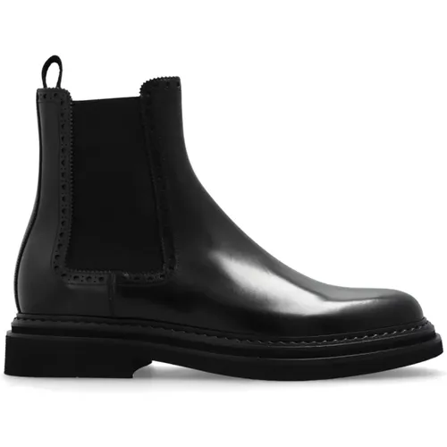 Chelsea Boots, male, , Size: 8 1/2 US Leather Chelsea Boots - Dolce & Gabbana - Modalova