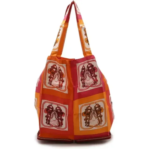 Pre-owned Tote Bags, female, , Size: ONE SIZE Pre-owned Silk handbags - Hermès Vintage - Modalova