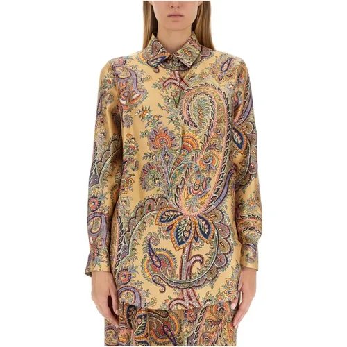 Luxuriöse Paisley Print Seidenbluse - ETRO - Modalova