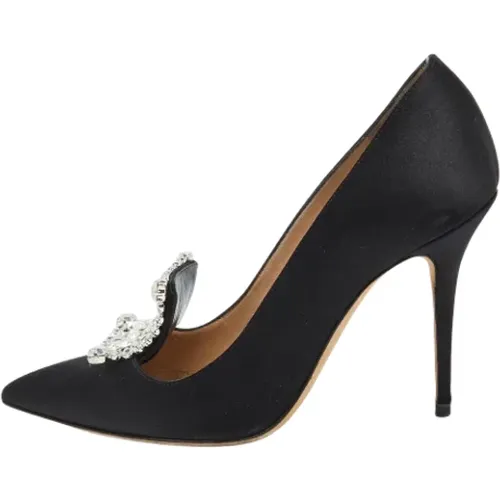 Pre-owned Pumps, female, , Size: 6 1/2 US Pre-owned Satin heels - Manolo Blahnik Pre-owned - Modalova