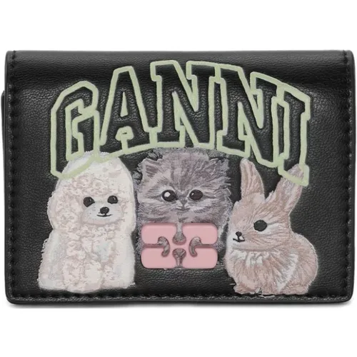 Wallets & Cardholders, female, , Size: ONE SIZE Chic Nero Clutch Bag - Ganni - Modalova