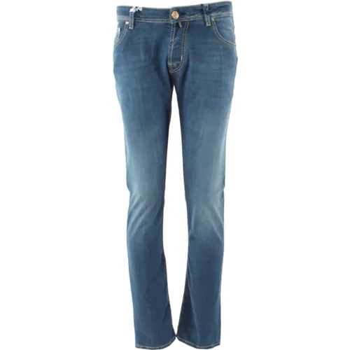 Slim-Fit Klassische Blaue Jeans , Herren, Größe: W30 - Jacob Cohën - Modalova