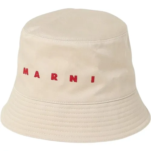 Hats, male, , Size: M Logo Bucket Hat - Marni - Modalova