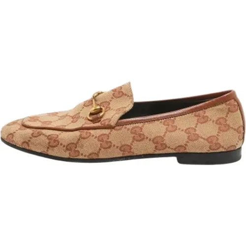 Pre-owned Flats, female, , Size: 6 1/2 US Pre-owned Canvas flats - Gucci Vintage - Modalova