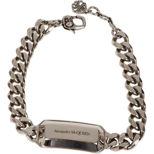 Metallic Chain-Link Bracelet Aw22 , male, Sizes: ONE SIZE - alexander mcqueen - Modalova