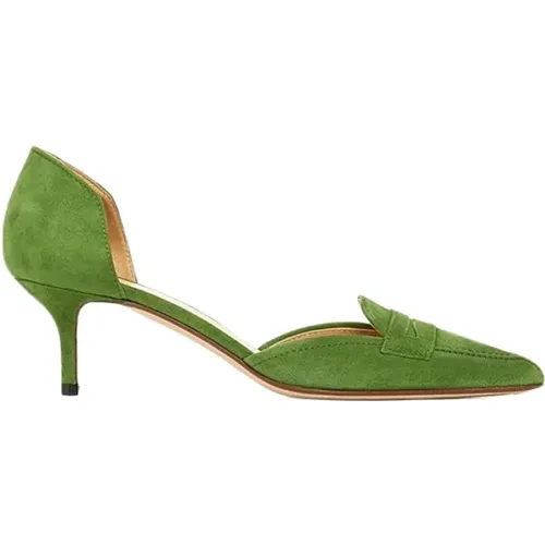 Suede D'Orsay Heels with Penny Strap , female, Sizes: 2 UK - Francesco Russo - Modalova