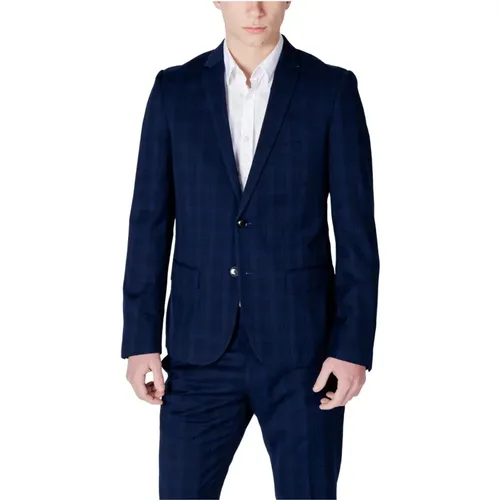 Blazers, male, , Size: L SlimFit Check Suit - Antony Morato - Modalova