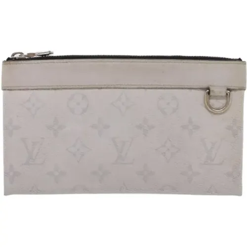 Pre-owned Clutches, female, , Size: ONE SIZE Pre-owned Blue Canvas LV Clutch - Louis Vuitton Vintage - Modalova