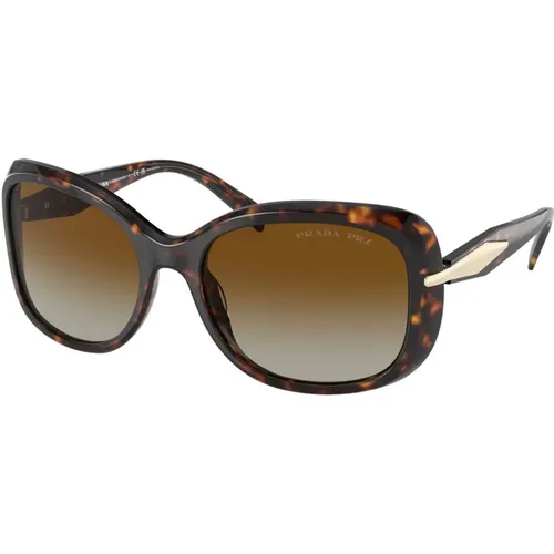 Tortoise/ Shaded Sunglasses , female, Sizes: 57 MM - Prada - Modalova
