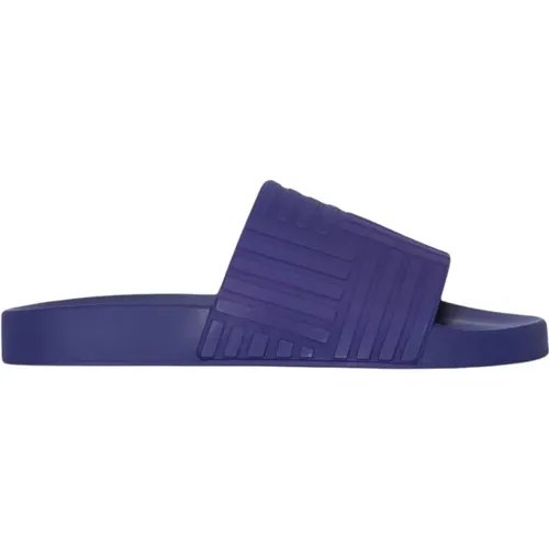 Purple Intrecciato Embossed Sliders , male, Sizes: 9 UK, 10 UK - Bottega Veneta - Modalova