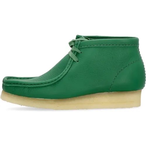 Grünes Leder Wallabee Boot Lifestyle , Damen, Größe: 37 EU - Clarks - Modalova