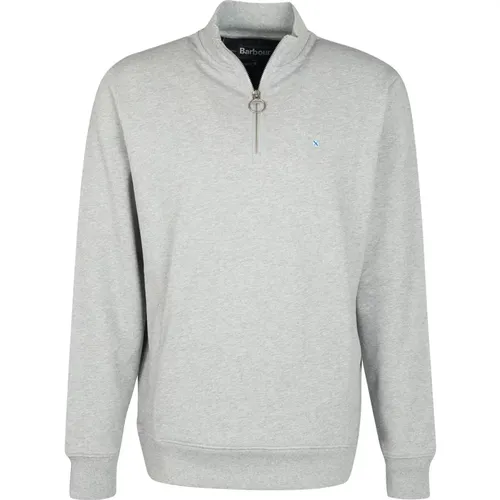 Grau Marl Half Zip Pullover , Herren, Größe: XL - Barbour - Modalova