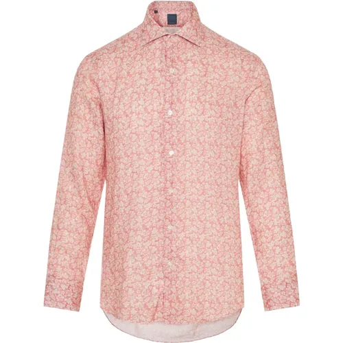 Linen floral shirt , male, Sizes: M, 2XL - Barba - Modalova