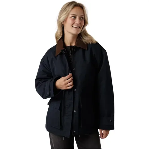 Steppjacke mit Cordkragen , Damen, Größe: M - Basic Apparel - Modalova