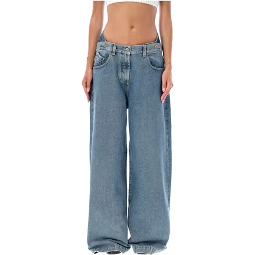 Light Denim Wide-Leg Jeans , female, Sizes: W25, W27 - The Attico - Modalova