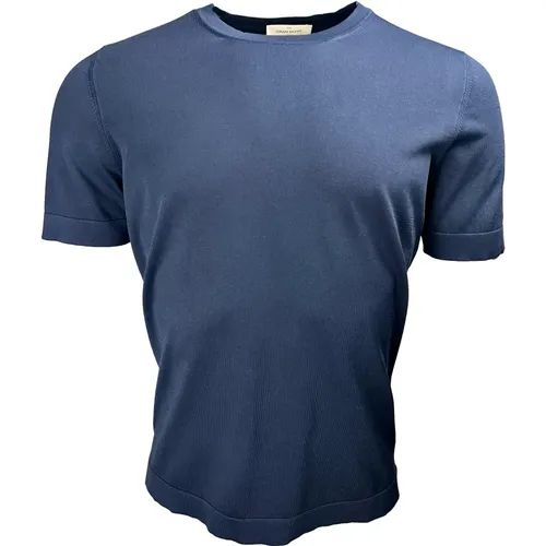 Cotton Vintage, T-Shirt Rundhals, navy , Herren, Größe: L - Gran Sasso - Modalova