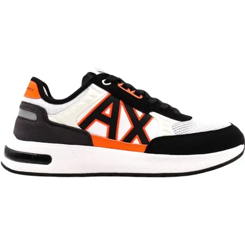 Sneakers, male, , Size: 6 US Orange Suede Laced Shoes Aw22 - Armani Exchange - Modalova