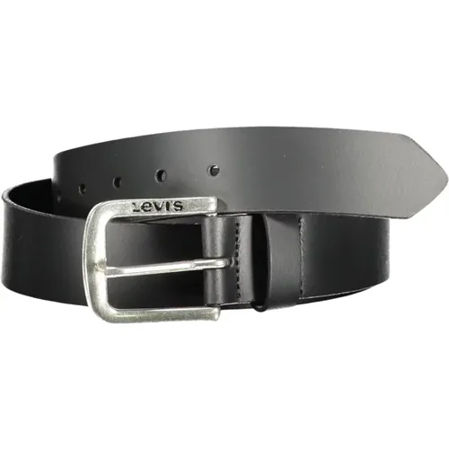 Levi's, Eleganter schwarzer Ledergürtel mit Metallschnalle , Herren, Größe: 85 CM - Levis - Modalova