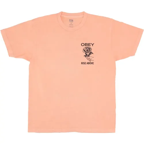 T-Shirts, male, , Size: M Classic Pigment Tee in Peach Parfait - Obey - Modalova