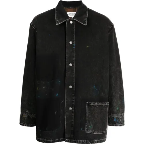 Denim Jackets, male, , Size: M Unique Painted Denim Jacket - Maison Margiela - Modalova