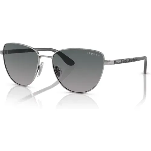 Silbergraue Sonnenbrille , Damen, Größe: 56 MM - Vogue - Modalova