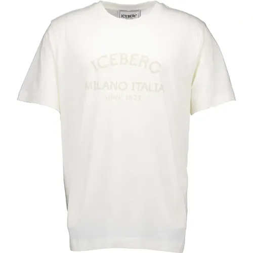 T-Shirts,Logo Print Baumwoll T-Shirt - Iceberg - Modalova