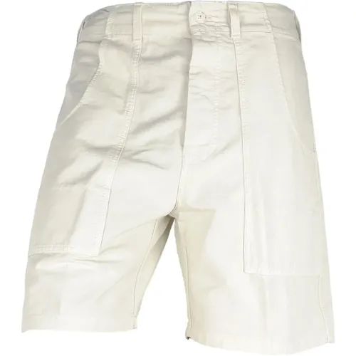 Weiße Baumwollknopf-Shorts , Herren, Größe: W32 - Don The Fuller - Modalova