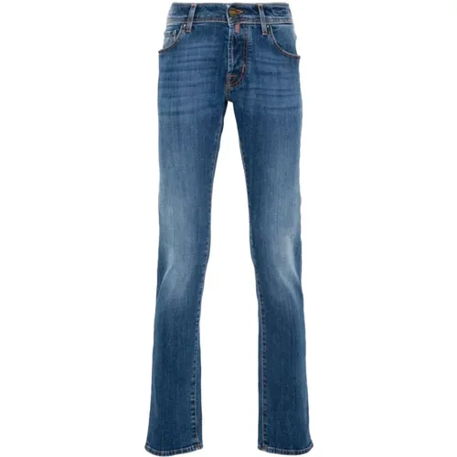 Denim Jeans with Scarf Detailing , male, Sizes: W32, W33, W31, W40, W38 - Jacob Cohën - Modalova