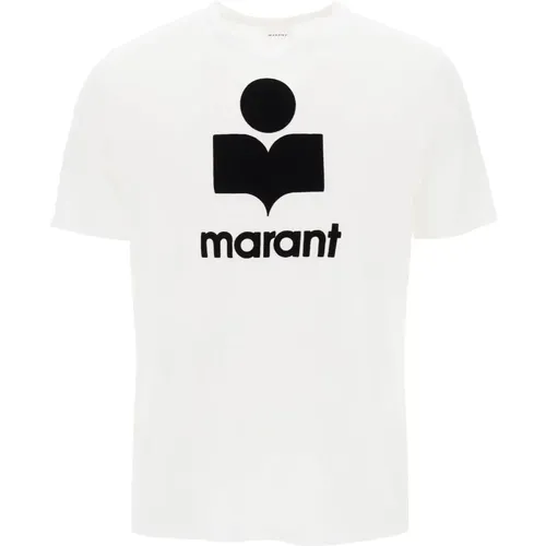 T-Shirt mit flocked Logo , Herren, Größe: M - Isabel marant - Modalova