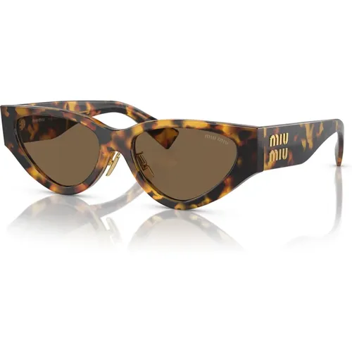 Trendy Cat-Eye Sunglasses with Dark Lenses , female, Sizes: 54 MM - Miu Miu - Modalova