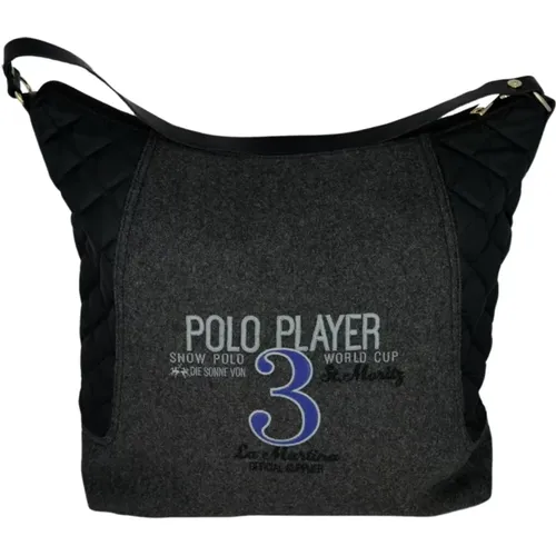 Shoulder Bags, female, , Size: ONE SIZE Felt Shoulder Bag Hobo - LA MARTINA - Modalova