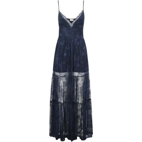 Maxi Dresses, female, , Size: 2XS Elegant Lace Dress V-Neck Style - Ermanno Scervino - Modalova