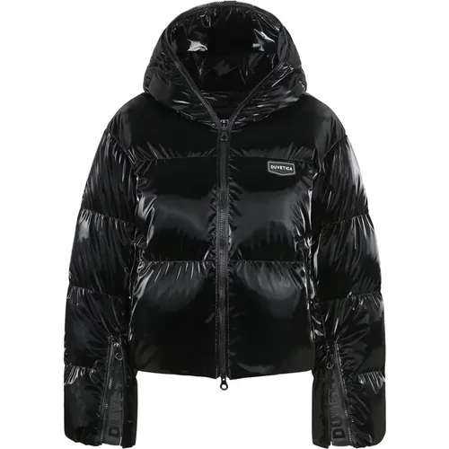 Kurze Schwarze Daunenjacke Aurora , Damen, Größe: 2XS - duvetica - Modalova