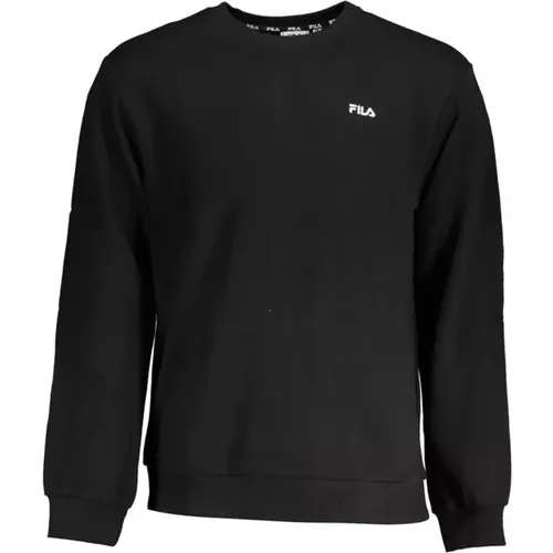 Schwarzer Baumwollpullover Besticktes Logo , Herren, Größe: M - Fila - Modalova