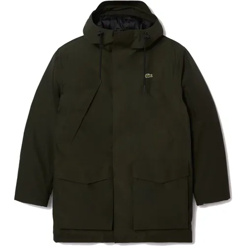 Parkas, male, , Size: M Waterproof Padded Parka Khaki - Lacoste - Modalova