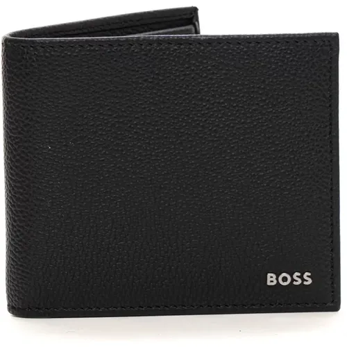 Wallets & Cardholders, male, , Size: ONE SIZE Leather Wallet and Keyring Set - Boss - Modalova