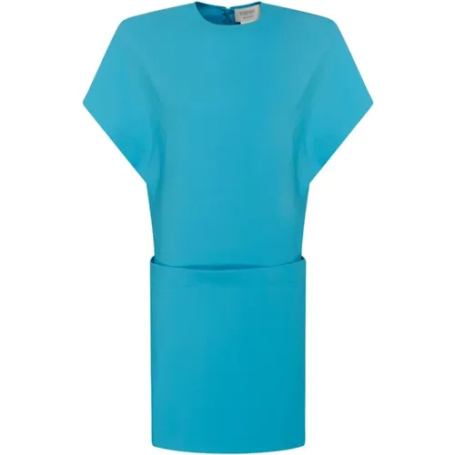 Turquoise Padded Shoulder Mini Dress , female, Sizes: S, XS, 2XS - Max Mara - Modalova