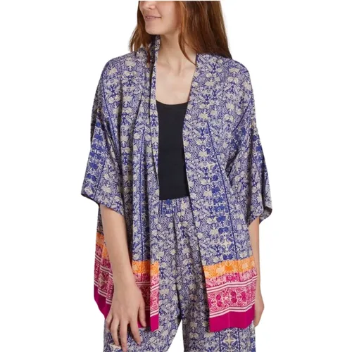 Viskose Kimono mit kurzen Ärmeln , Damen, Größe: S - Tinsels - Modalova