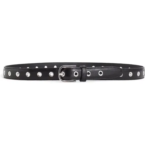 Metal Eyelet Leather Belt , female, Sizes: 70 CM - TotêMe - Modalova