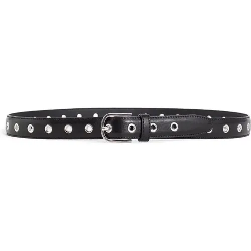 Metal Eyelet Leather Belt , female, Sizes: 70 CM, 80 CM, 90 CM - TotêMe - Modalova