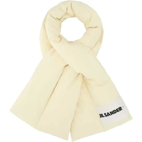 Winter Scarves, male, , Size: ONE SIZE Cream Polyester Scarf - Jil Sander - Modalova