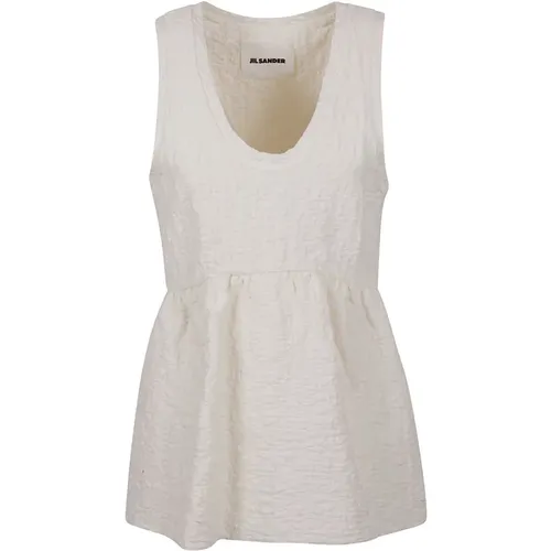 Women's Clothing Topwear White Ss24 , female, Sizes: S, M - Jil Sander - Modalova