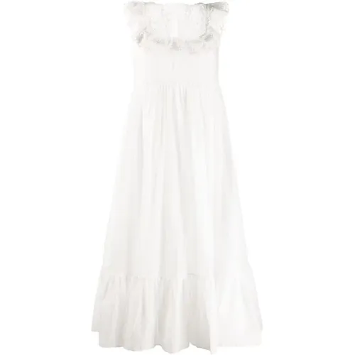 Cotton Midi Dress , female, Sizes: L, M - RED Valentino - Modalova