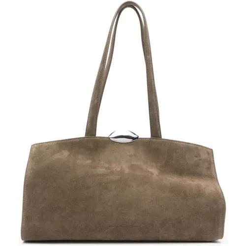 Khaki Kalbsleder Tote Tasche - Benedetta Bruzziches - Modalova