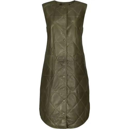 Quilted vest leather 11158 , female, Sizes: L, M, XS - Notyz - Modalova