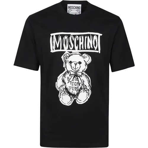 T-Shirts, male, , Size: L Cute Bear Print Tee - Moschino - Modalova