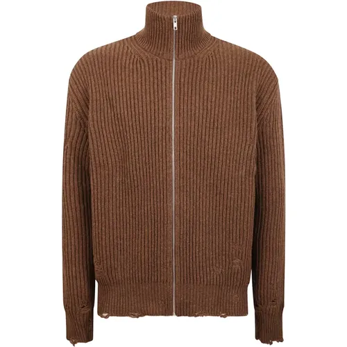 Cardigans, male, , Size: M Knit Sweater Jacket - MM6 Maison Margiela - Modalova